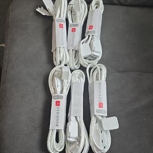 6 White Designer Extension Cords